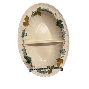Metlox Poppytrail Vintage Vernon Ware Vineyard 11 1/4" Divided Serving Bowl